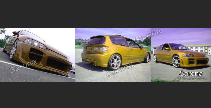 Custom Honda Civic Body Kit  Hatchback (1992 - 1995) - $990.00 (Manufacturer Sarona, Part #HD-045-KT)